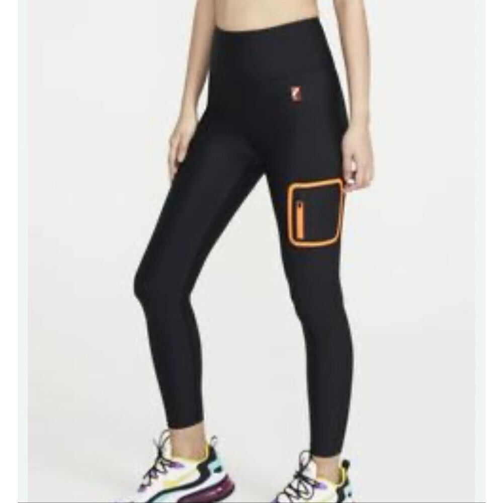 P.E Nation Real Challenger leggings in black with bright orange size XS